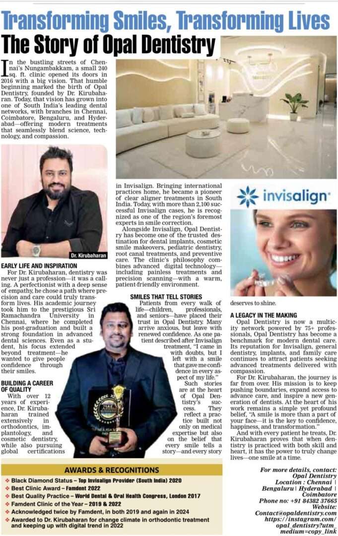 News article about Opal Dentistry News article about Opal Dentistry
